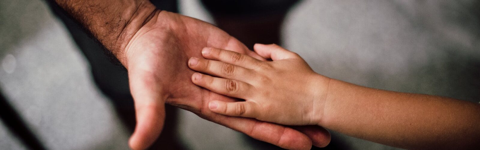 father and child s hands together